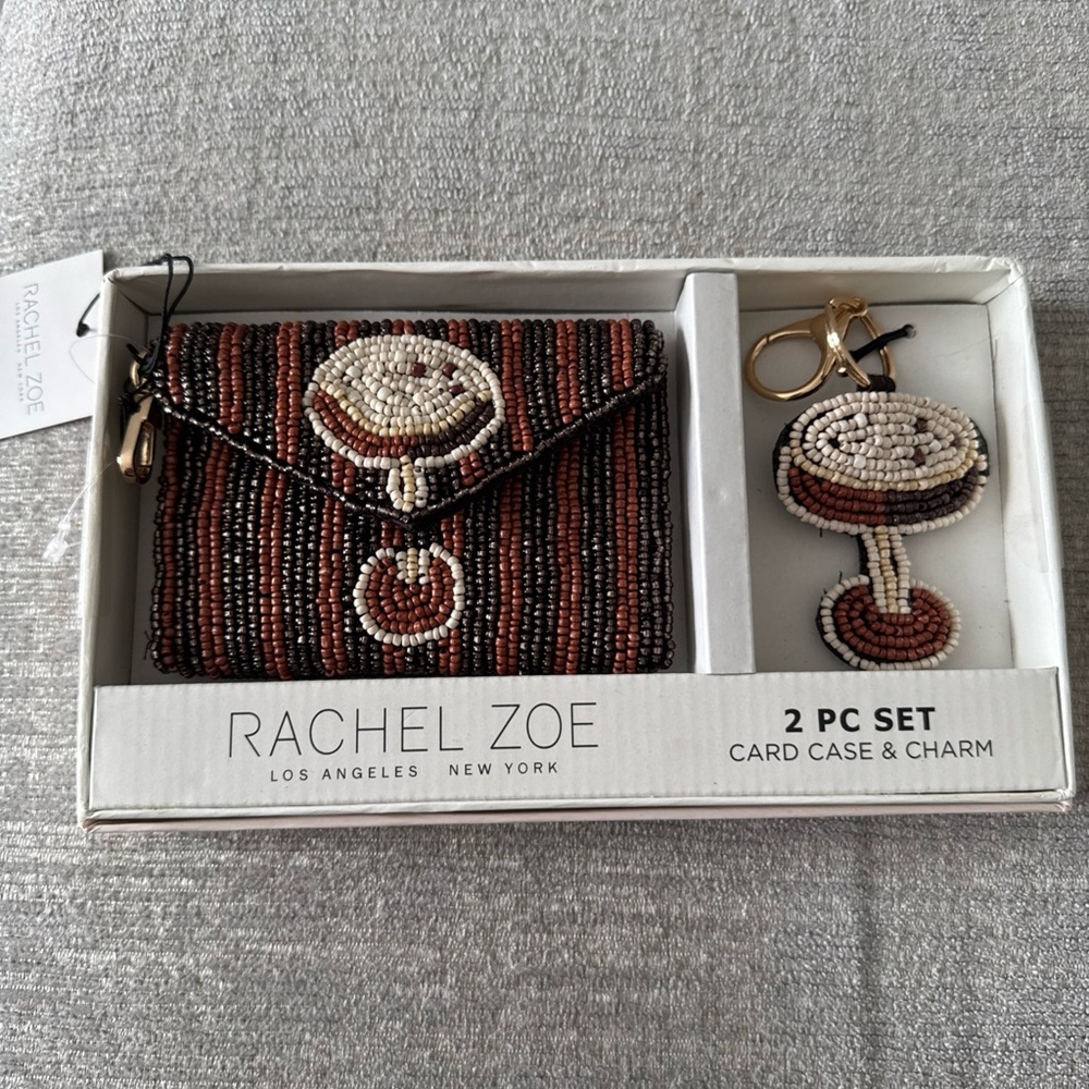 Rachel Zoe Beaded Espresso Martini Card Case And Purse Charm Gift Set